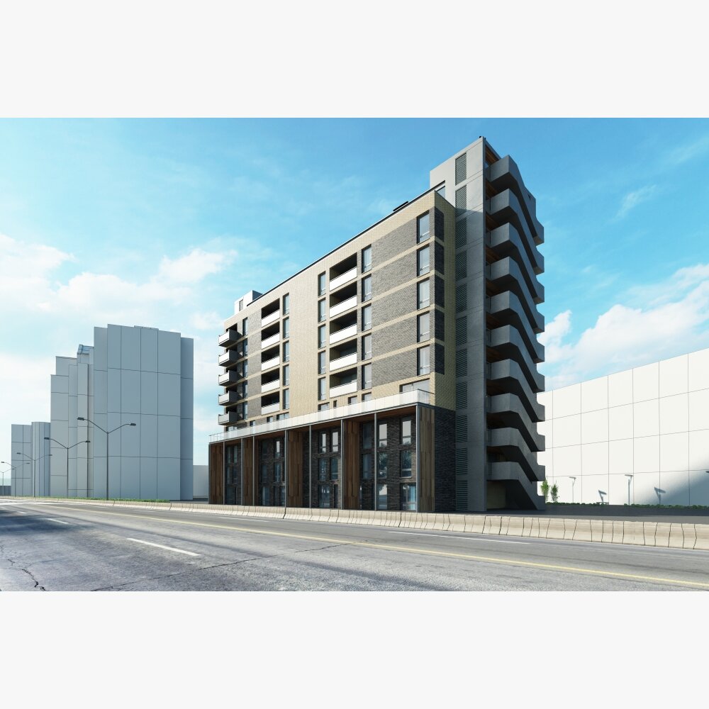 Modern Urban Apartment Building 02 3Dモデル