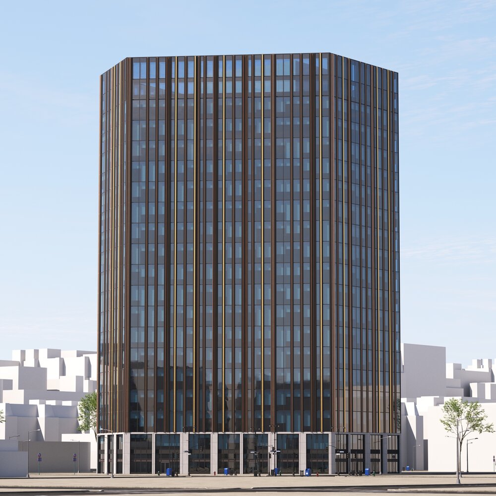 Modern Office Tower Skyscraper Modello 3D