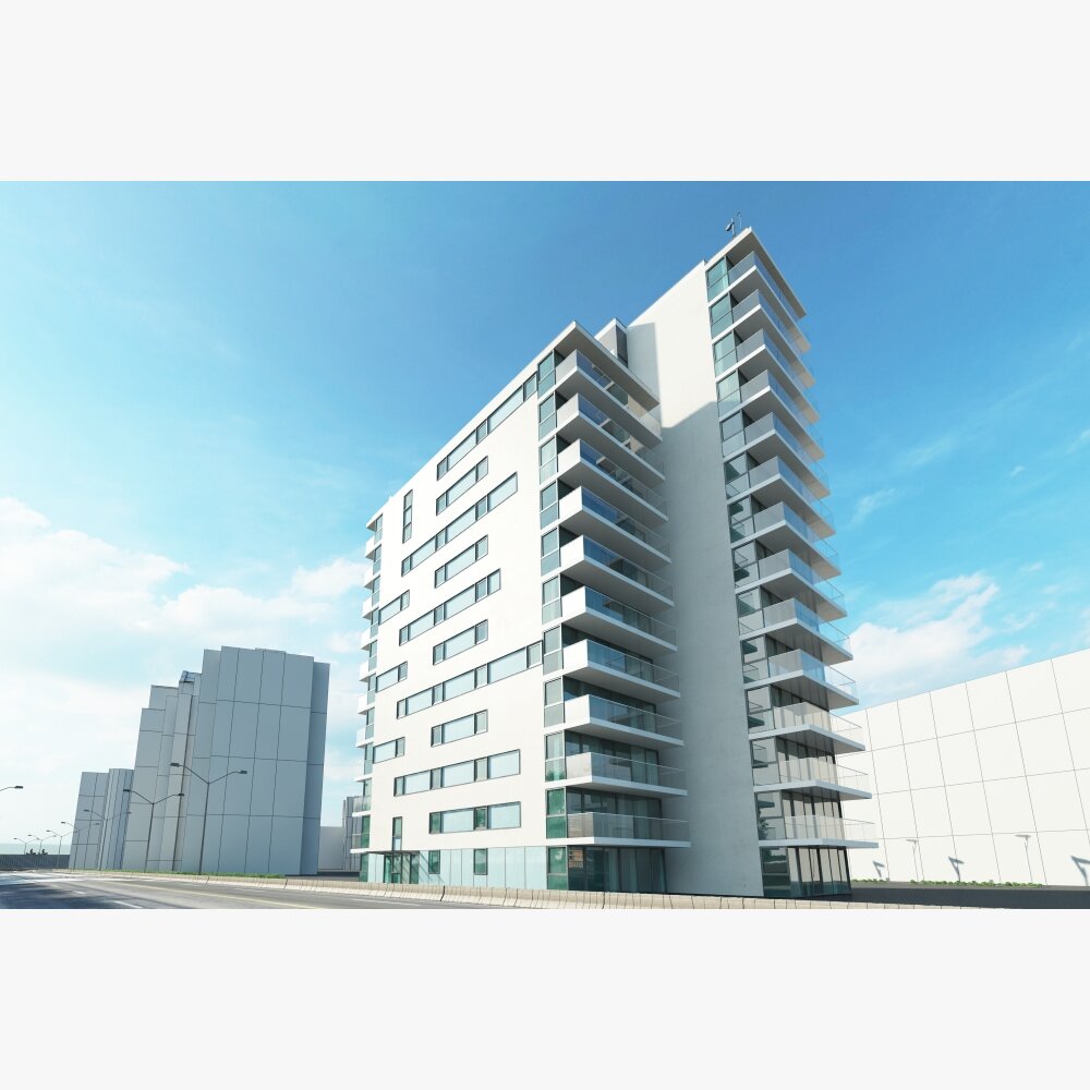 Modern Apartment Building 03 Modello 3D