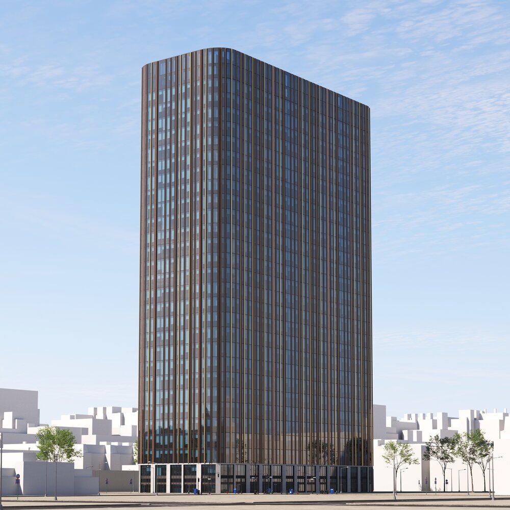 Office Modern High-rise Building 3Dモデル