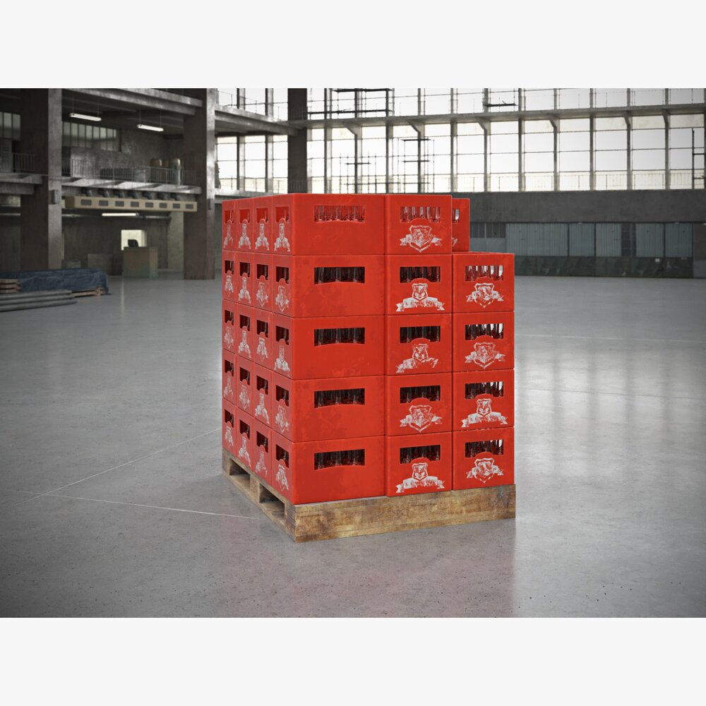 Pallet of Soda Crates Modelo 3d