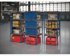 Warehouse Storage Cages Modello 3D