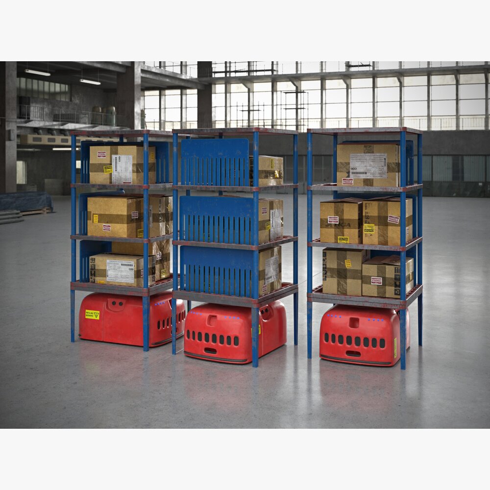 Warehouse Storage Cages Modèle 3D