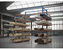 Industrial Warehouse Racking Systems Modelo 3D