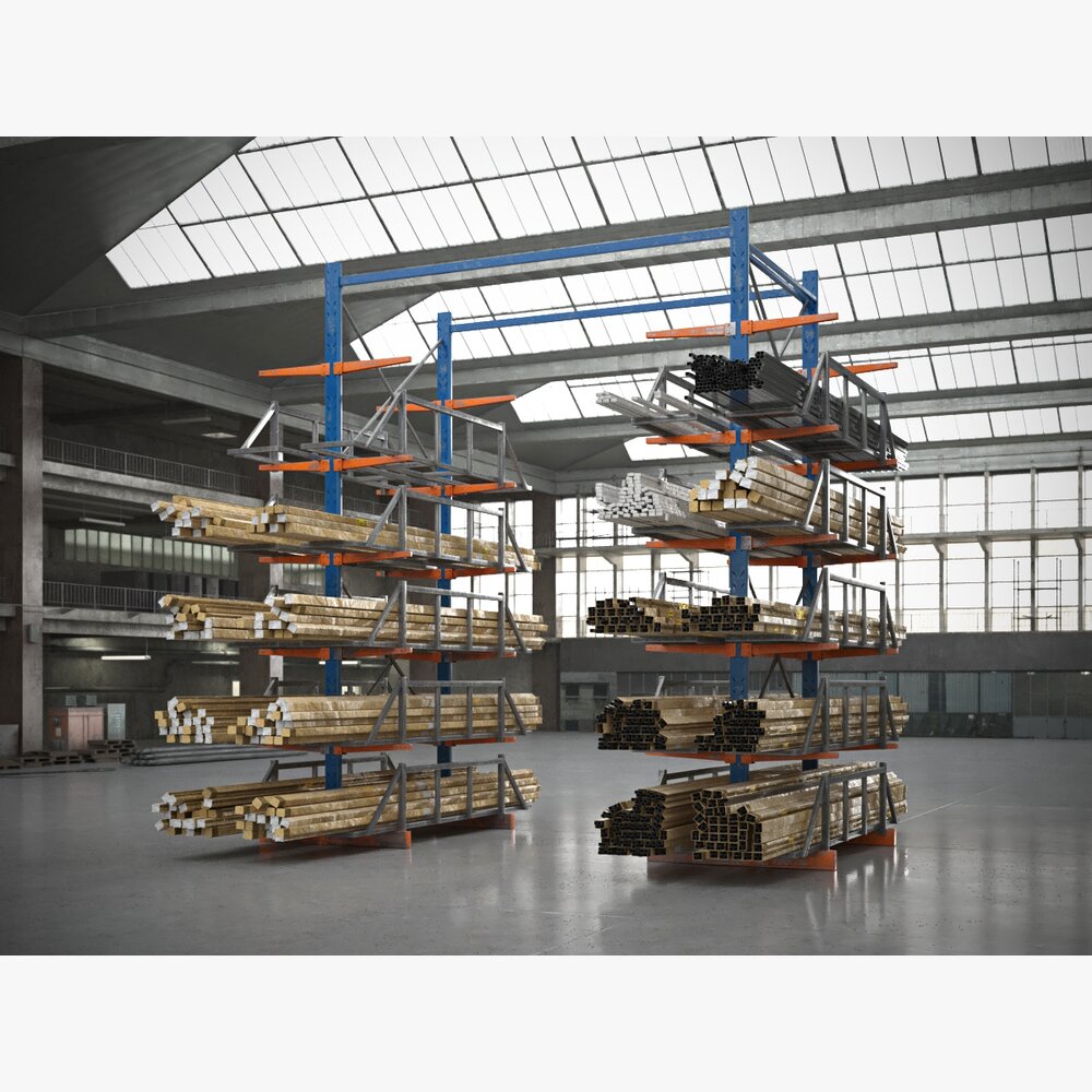 Industrial Warehouse Racking Systems 3D model
