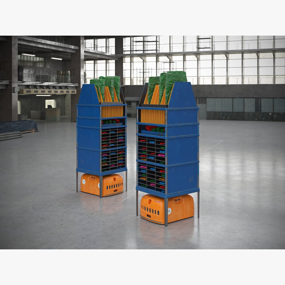 Warehouse Shelves Modelo 3d
