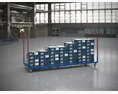 Warehouse Trolley with Crates Modello 3D