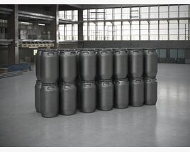 Stacked Industrial Barrels 3D 모델 
