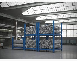 Industrial Warehouse Racks 3D-Modell