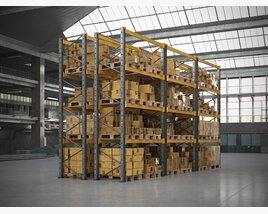 Industrial Warehouse Shelving 02 Modello 3D