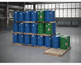 Industrial Storage Barrels 3Dモデル