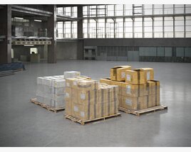 Warehouse Pallets of Goods Modelo 3D