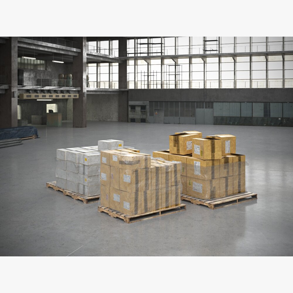 Warehouse Pallets of Goods 3D-Modell