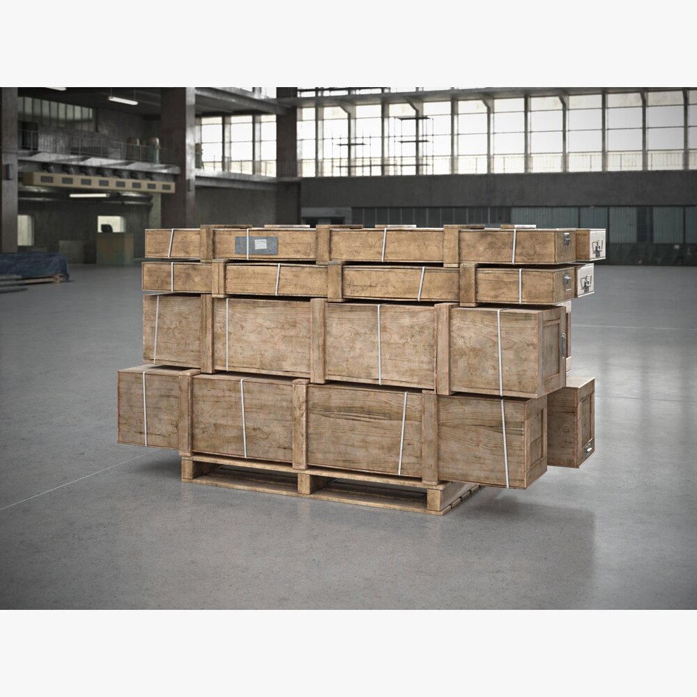 Crate Stack Installation 3D 모델 