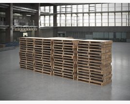 Stacked Wooden Pallets 3D model