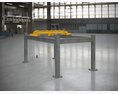 Industrial Table with Yellow Tool Organizers Modèle 3d