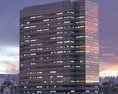 Modern City Office Building Facade 3d model
