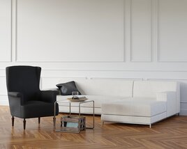 Elegant Modern Living Room Furniture 3D-Modell