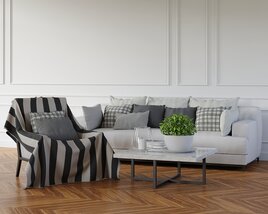 Elegant Living Room Sofa Set 3D模型