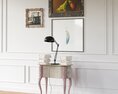 Vintage Desk with Lamp and Books 3D 모델 