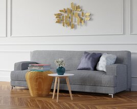 Modern Living Room Decor with Sofa 3D model