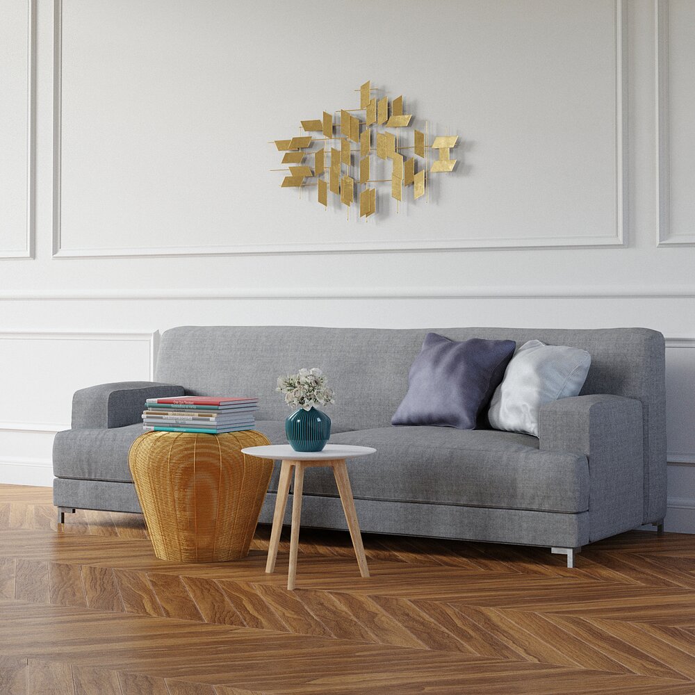 Modern Living Room Decor with Sofa 3d model