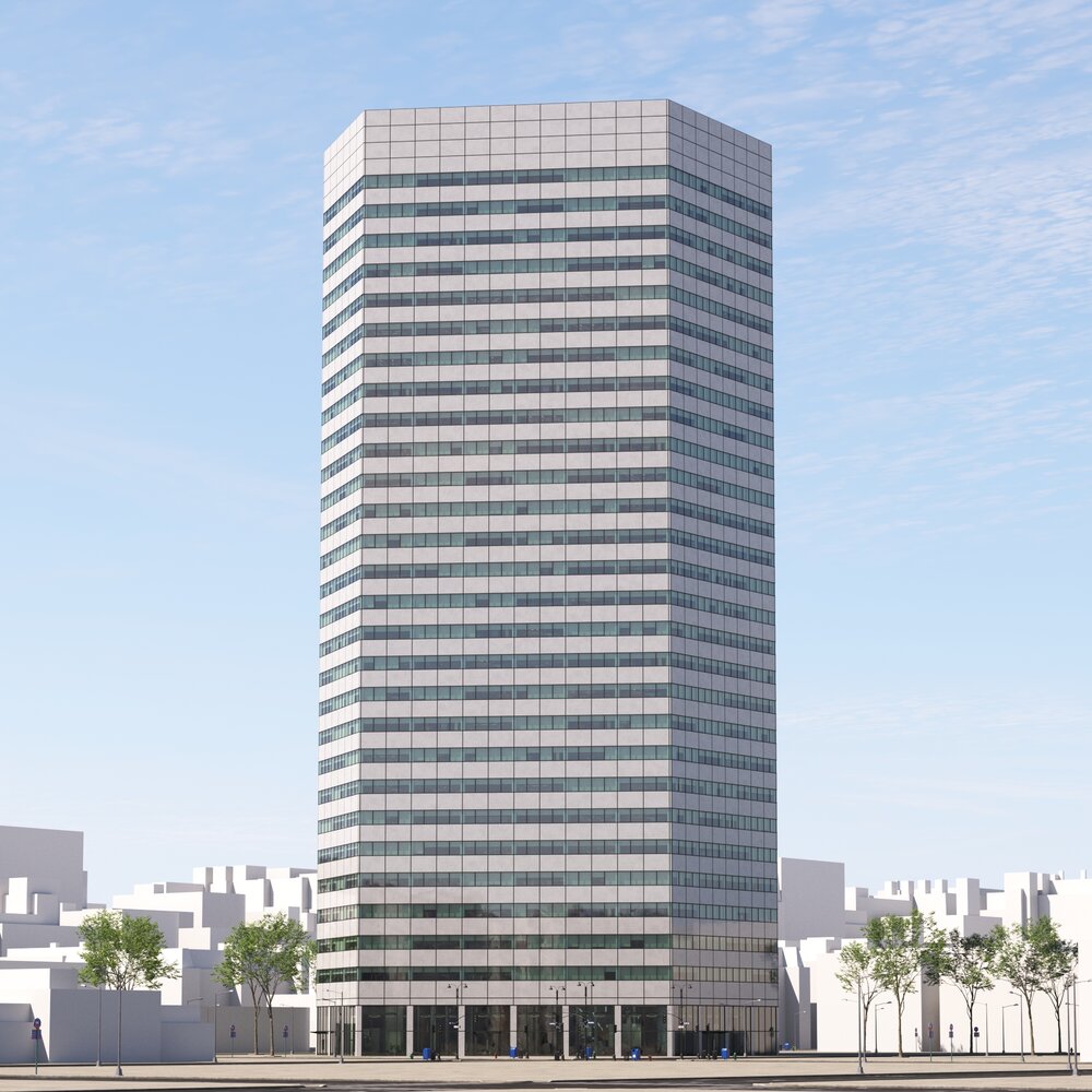 Modern Urban Office Skyscraper 3Dモデル
