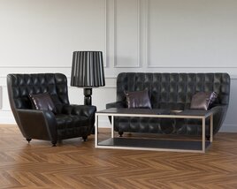 Elegant Living Room Furniture Set 02 Modelo 3D