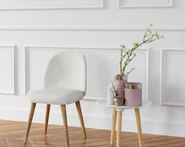 3D model of Modern Chair and Side Table Decor