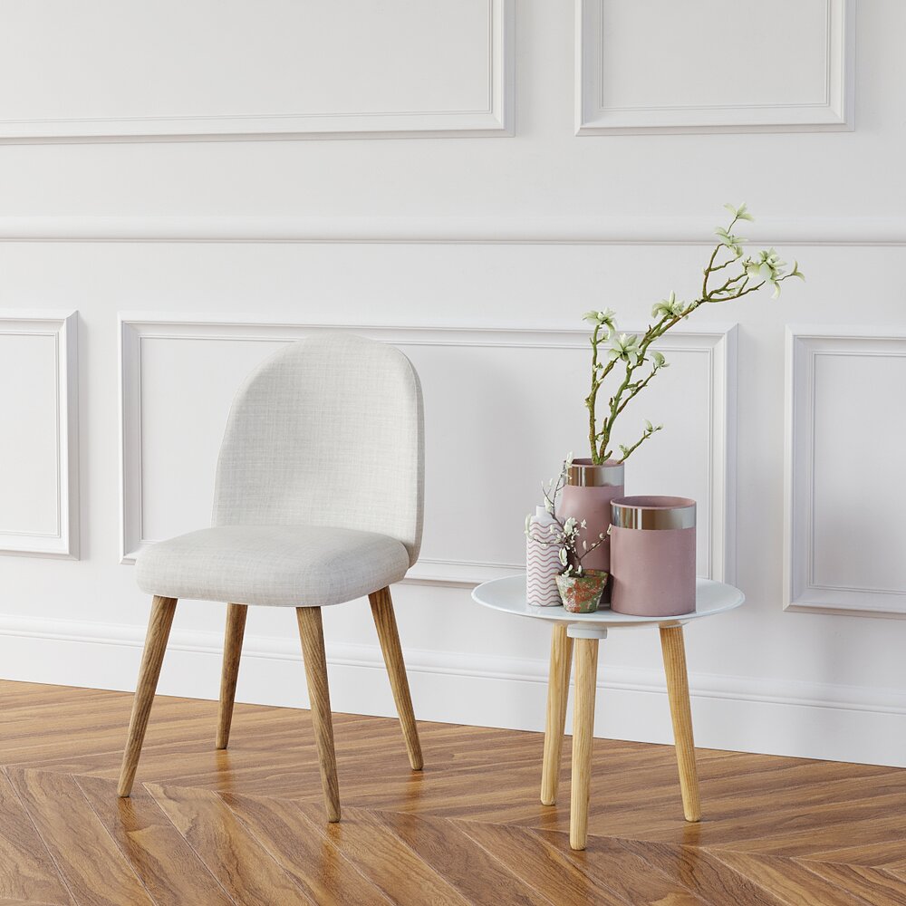 Modern Chair and Side Table Decor Modello 3D