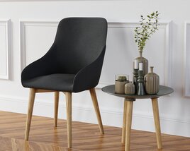 Modern Chair and Side Table Decor 02 3D 모델 