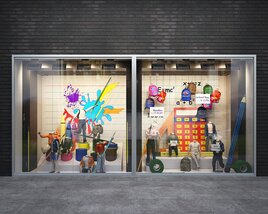 Stationery-Themed Shopfront Display Modello 3D