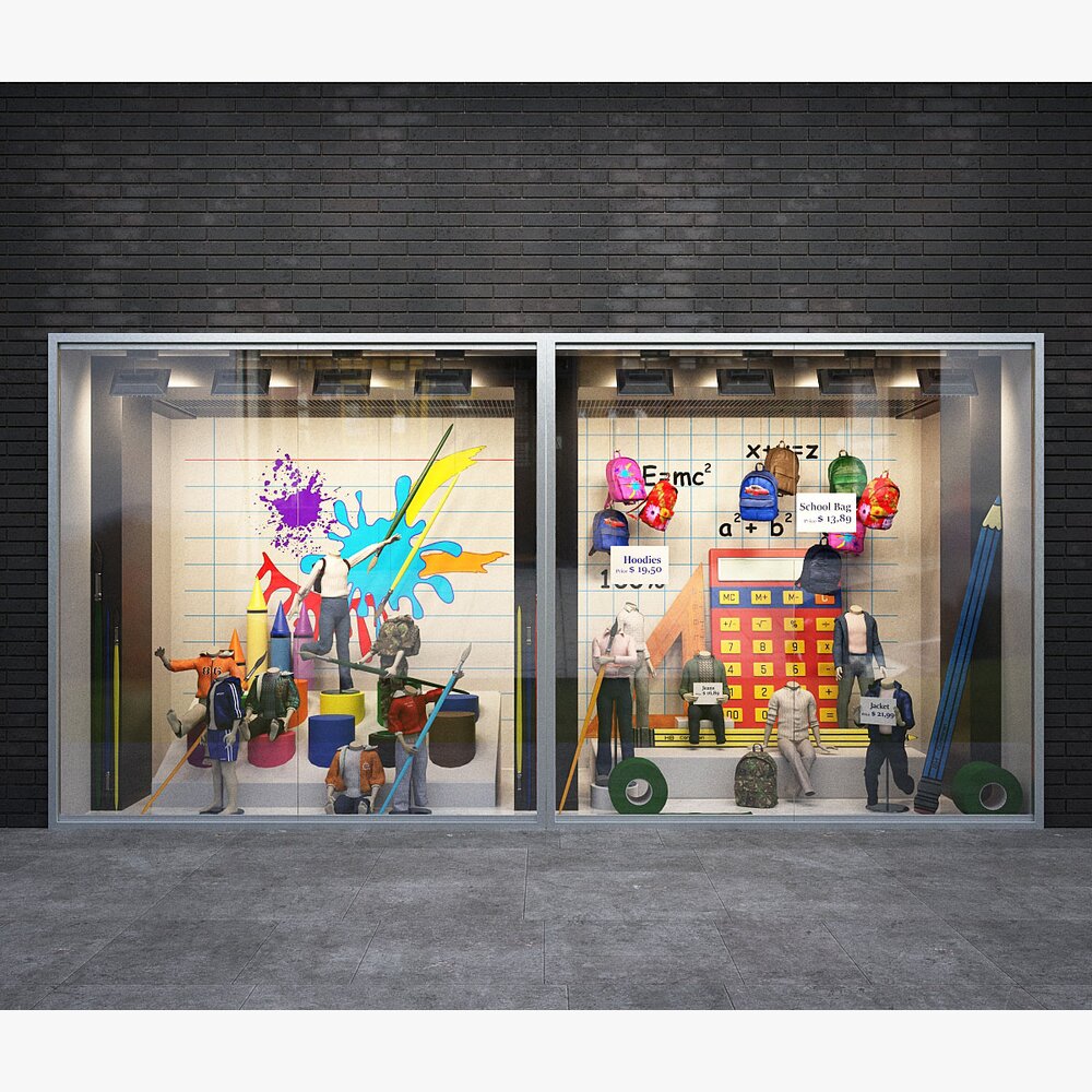 Stationery-Themed Shopfront Display Modèle 3D