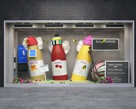 Giant Juice Bottle Theme Storefront 3D 모델 