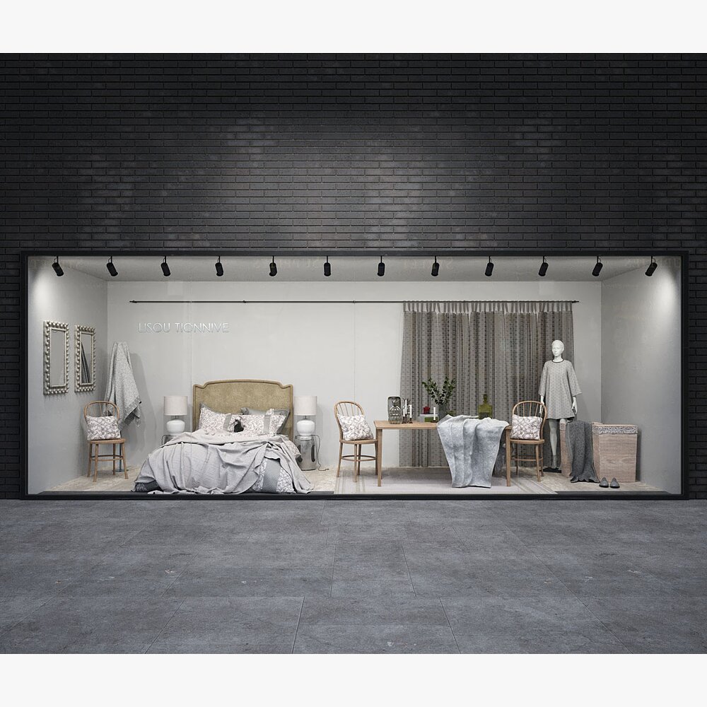 Elegant Bedroom Theme Storefront 3D модель