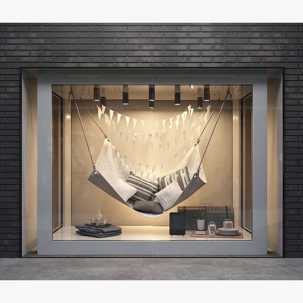 Cozy Reading Nook Hammock Theme Storefront 3D модель