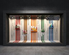 Colorful Grocery Storefront Modello 3D