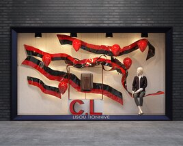 Abstract Art Display with Mannequin 3D model