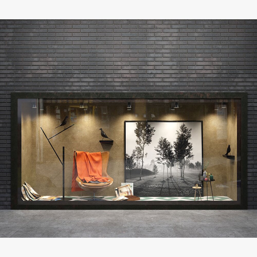 Modern Boutique Storefront Display 3Dモデル