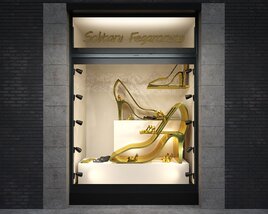 Elegant Designer Heels Display 3D model
