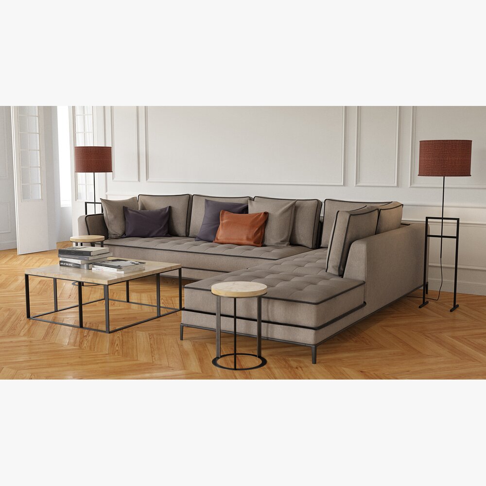 Modern Living Room Set 16 3d model