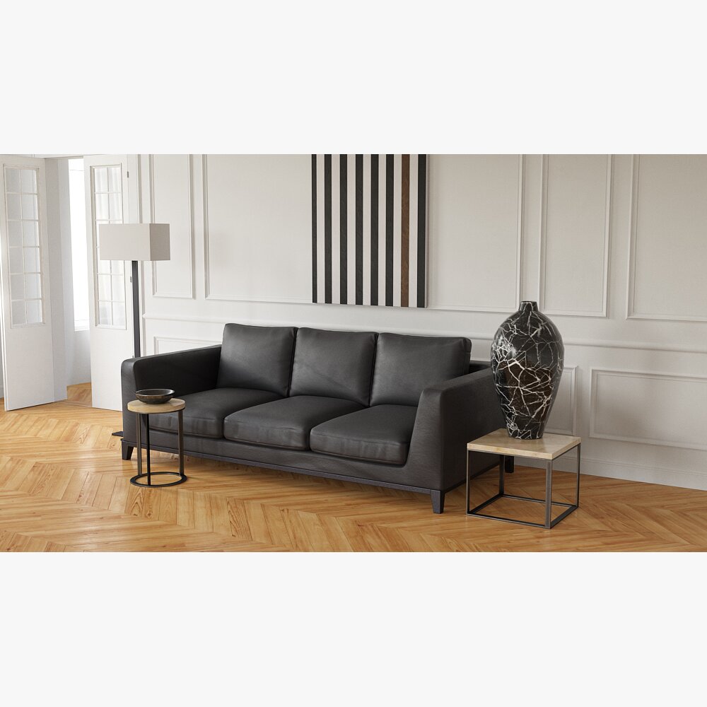 Modern Charcoal Sofa 02 3D 모델 