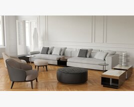 Modern Living Room Furniture Set 06 Modelo 3d