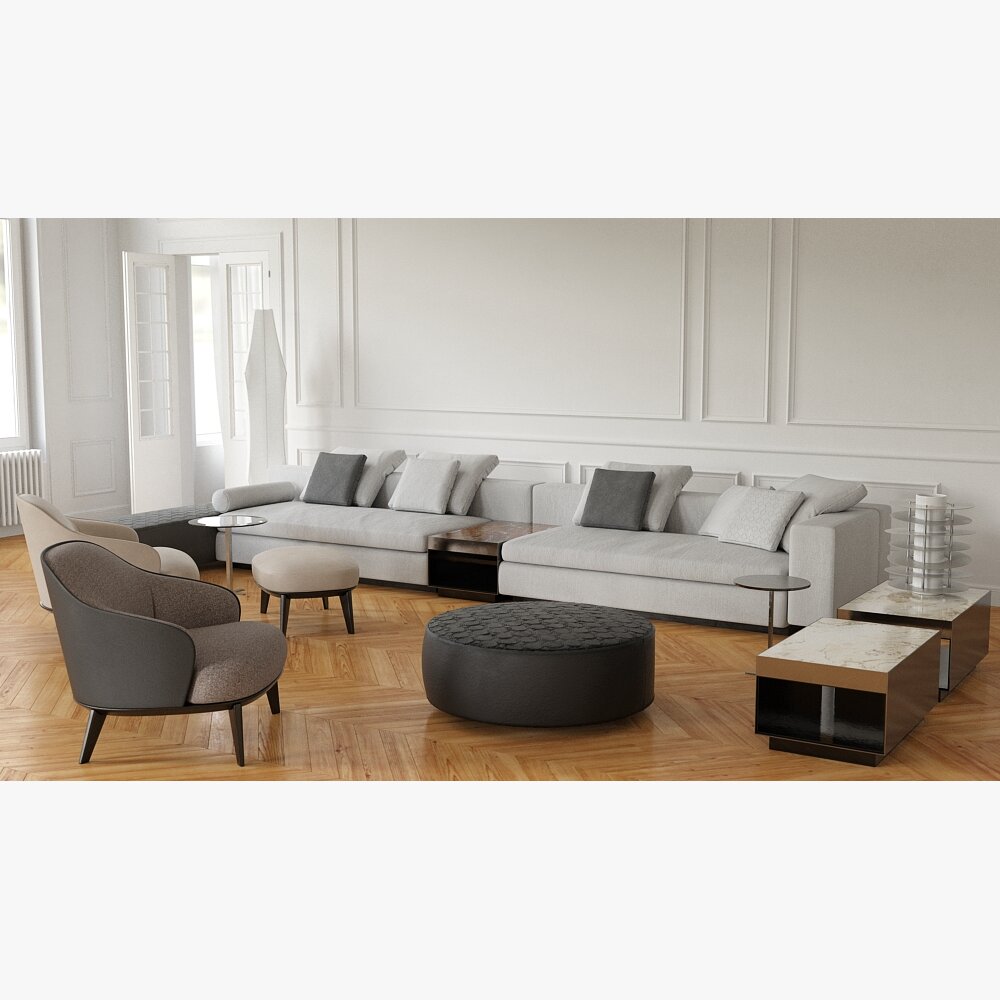 Modern Living Room Furniture Set 06 3D 모델 