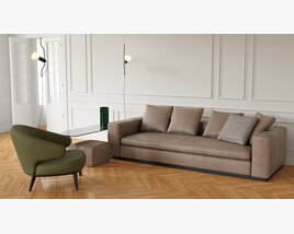 Modern Living Room Furniture Set 05 3D 모델 