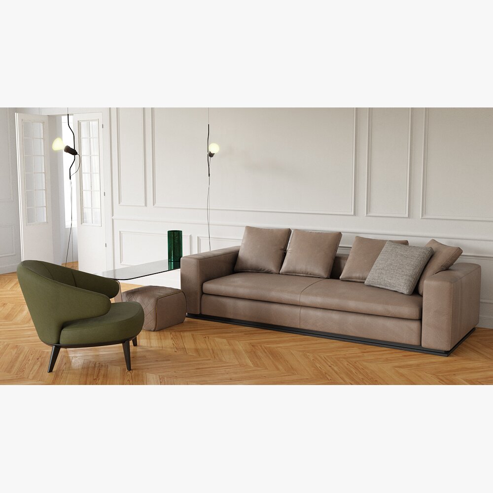 Modern Living Room Furniture Set 05 3D модель