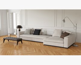 Modern Sectional Sofa in Living Space 02 Modèle 3D