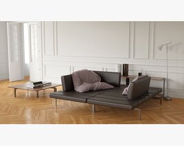 Modern Minimalist Sofa and Coffee Table Modelo 3d