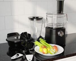 Kitchen Juicer and Accessories 3D model