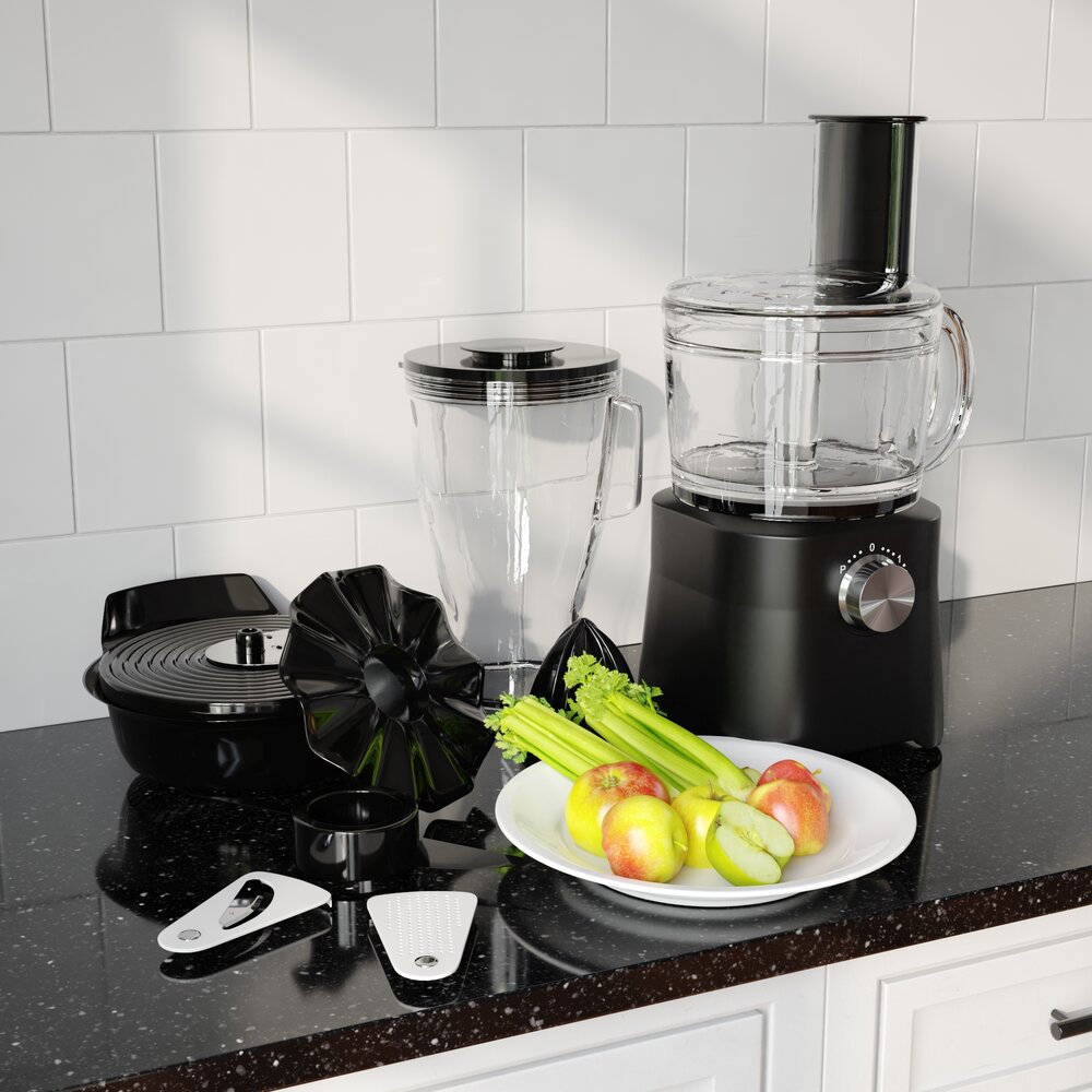 Kitchen Juicer and Accessories 3Dモデル
